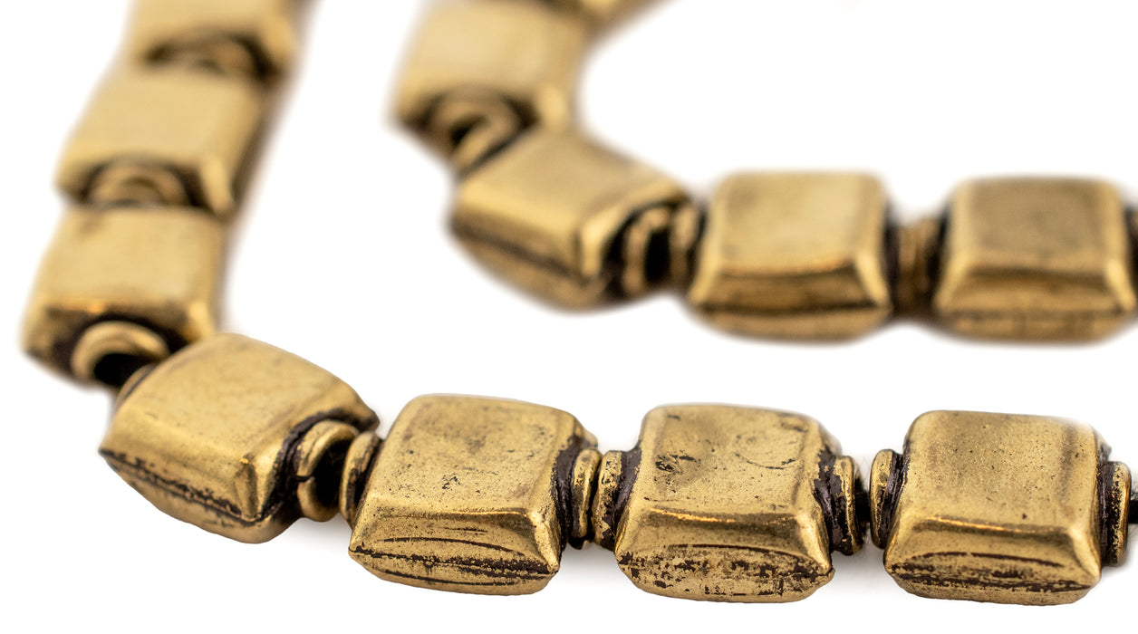 Antiqued Brass Hollow Square Beads (9x8mm) - The Bead Chest