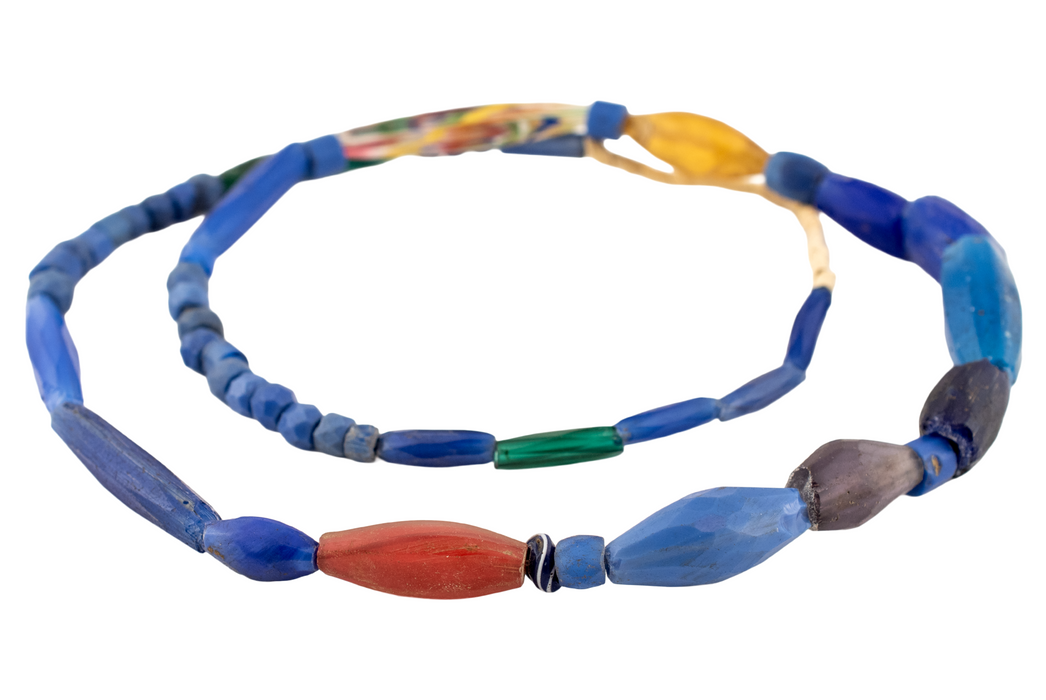 Assorted Antique Russian Blue Tube Beads #17479