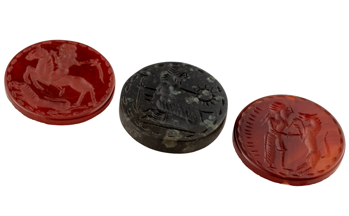 Premium Afghan Carved Stone Cabochons (Set of 3) #17313