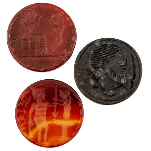 Premium Afghan Carved Stone Cabochons (Set of 3) #17312