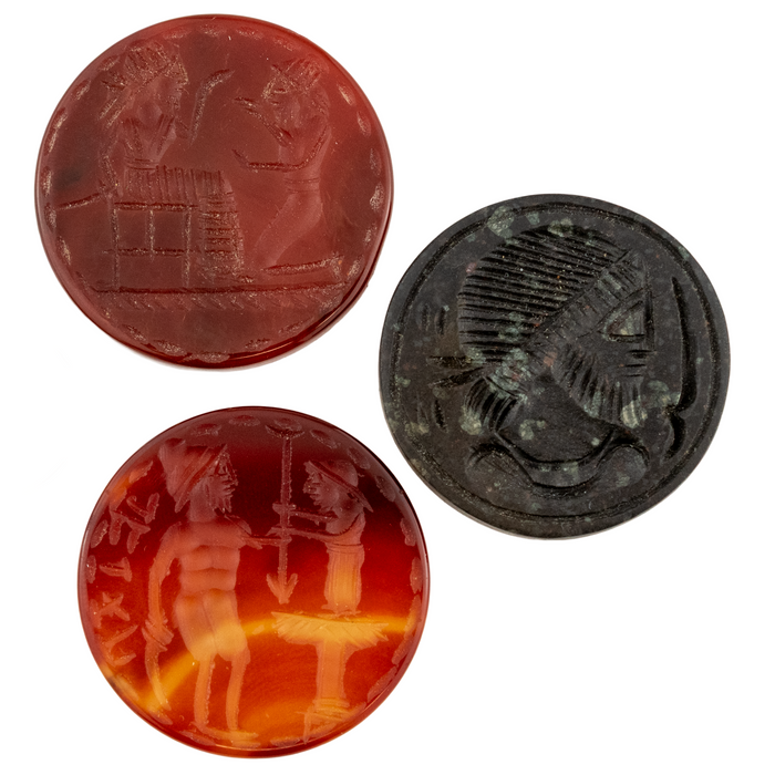 Premium Afghan Carved Stone Cabochons (Set of 3) #17312