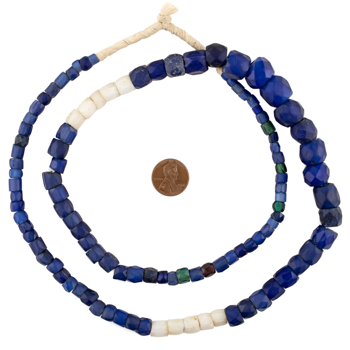 Assorted Antique Russian Blue Trade Beads