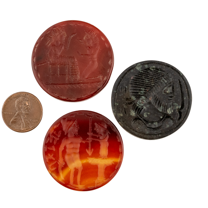 Premium Afghan Carved Stone Cabochons (Set of 3) #17312