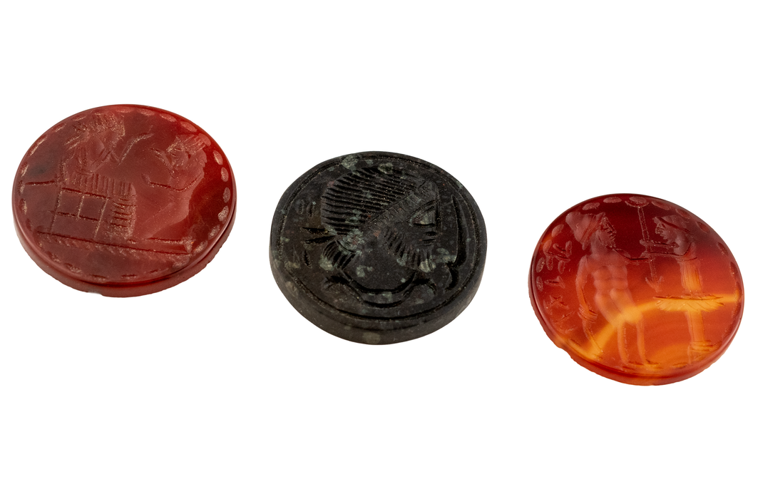 Premium Afghan Carved Stone Cabochons (Set of 3) #17312