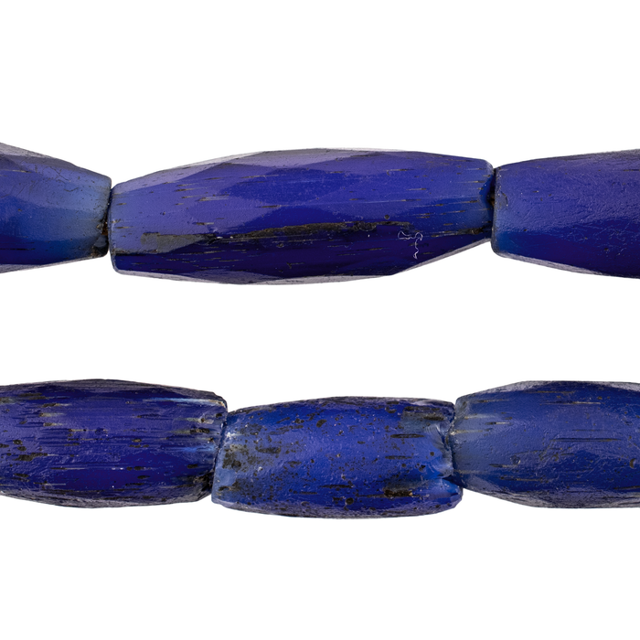 Jumbo Antique Russian Blue Tube Beads #17481