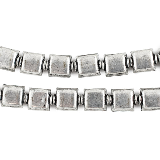 Antiqued Silver Hollow Square Beads (9x8mm)