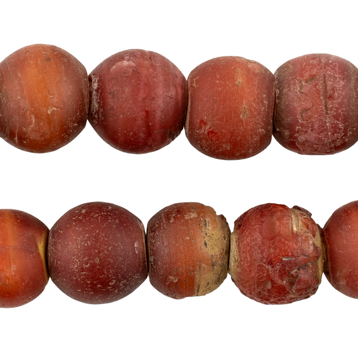 Antique Cornaline D'Aleppo White Heart Venetian Trade Beads