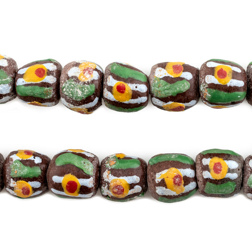 Brown Striped Eye Krobo Beads (11mm) - The Bead Chest
