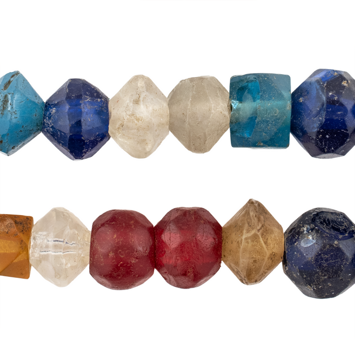 Multicolored Medley of Faceted Vaseline Beads #17466