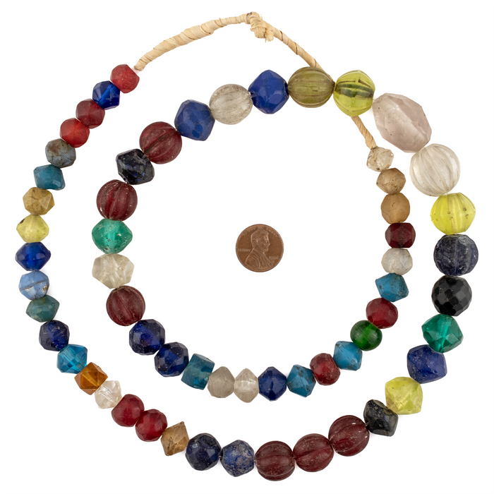Multicolored Medley of Faceted Vaseline Beads #17466