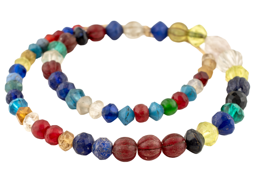 Multicolored Medley of Faceted Vaseline Beads #17466