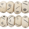 Polished Criss Cross Eye Carved Bone Beads (Large)