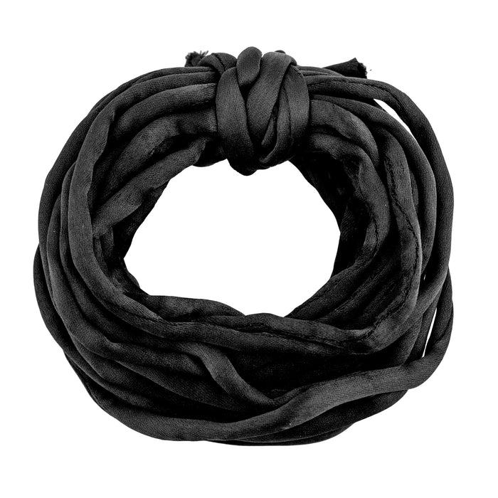 6mm Jet Black Premium Fabric Cord (16ft)