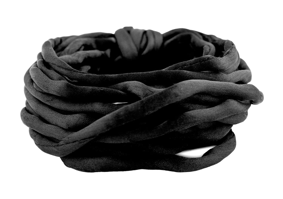 6mm Jet Black Premium Fabric Cord (16ft)