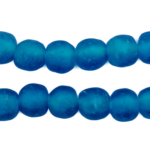 Light Azul Recycled Glass Beads (13mm) - The Bead Chest