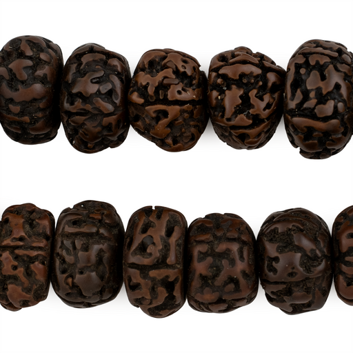 Vintage-Style Rudraksha Mala Prayer Beads (18mm)