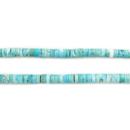 Light Blue Turquoise Afghan Stone Heishi Beads (4mm) - The Bead Chest