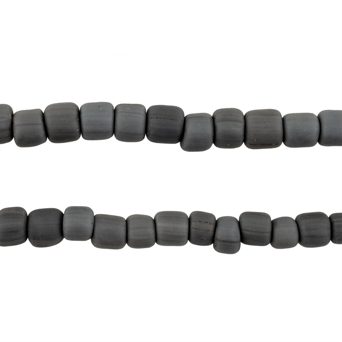 Dark Grey Java Glass Beads (6-8mm)