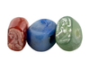 Carved Natural Stone Seal Beads (Set of 3) #17304