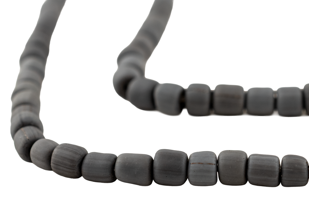 Dark Grey Java Glass Beads (6-8mm)