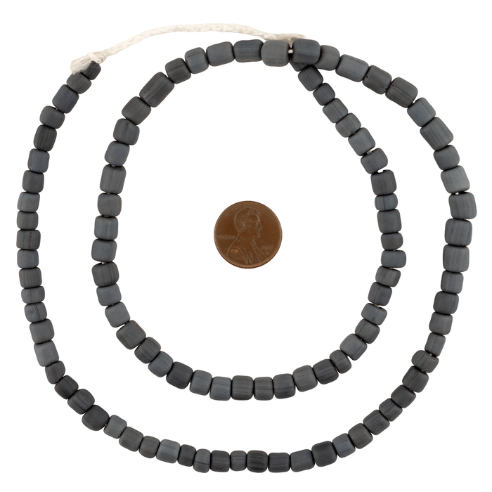Dark Grey Java Glass Beads (6-8mm)