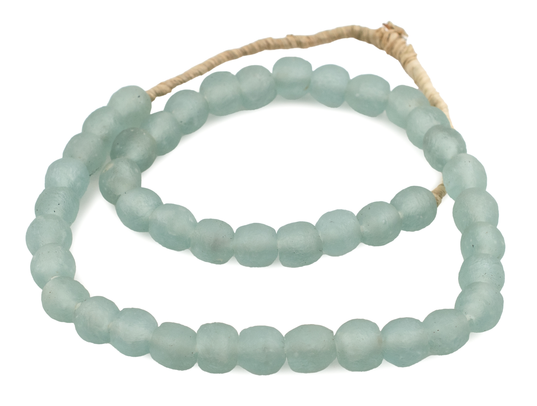 Image showcasing River Aqua Recycled Glass Beads (14mm) — The Bead Chest