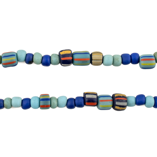 Medley of Blue Java Glass Beads (4-6mm)