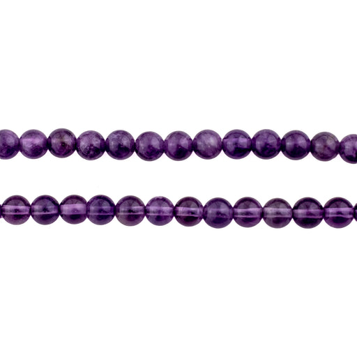 Dark Round Amethyst Beads (5mm) - The Bead Chest
