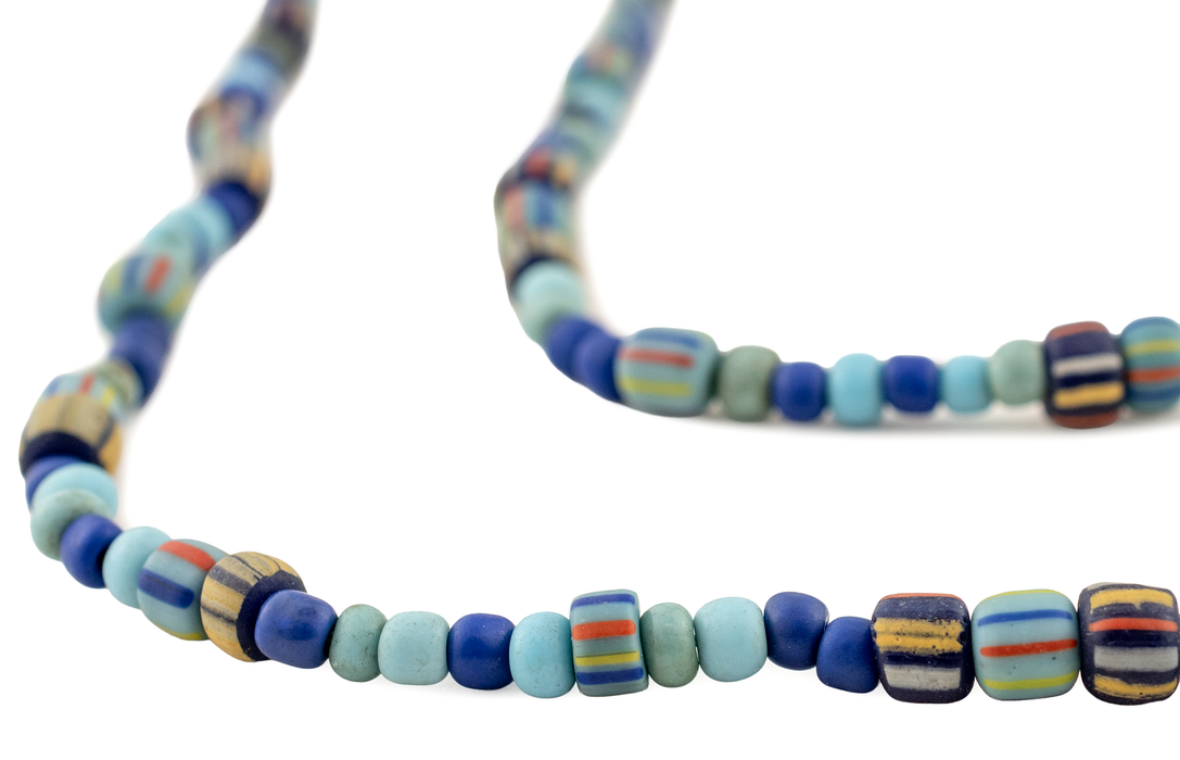 Medley of Blue Java Glass Beads (4-6mm)