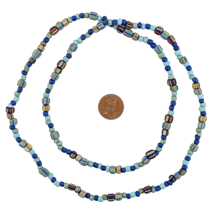 Medley of Blue Java Glass Beads (4-6mm)