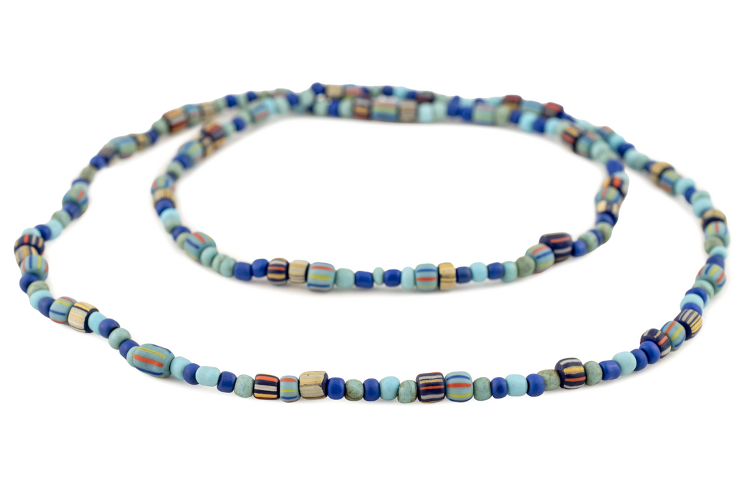Medley of Blue Java Glass Beads (4-6mm)