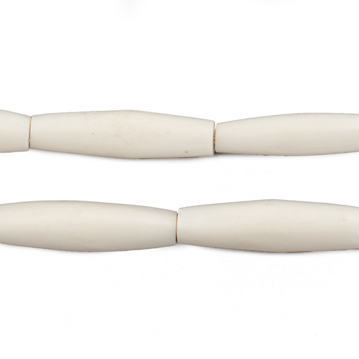 White Kenya Bone Beads (Elongated) - The Bead Chest