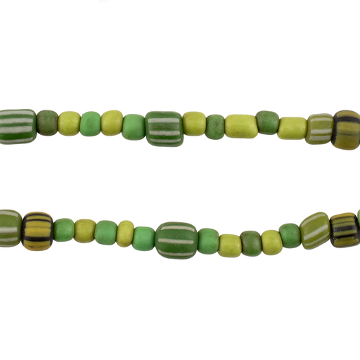 Medley of Green Java Glass Beads (4-6mm)