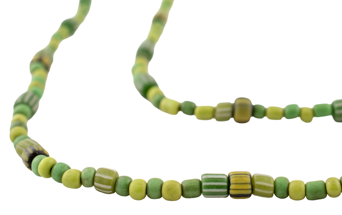 Medley of Green Java Glass Beads (4-6mm)