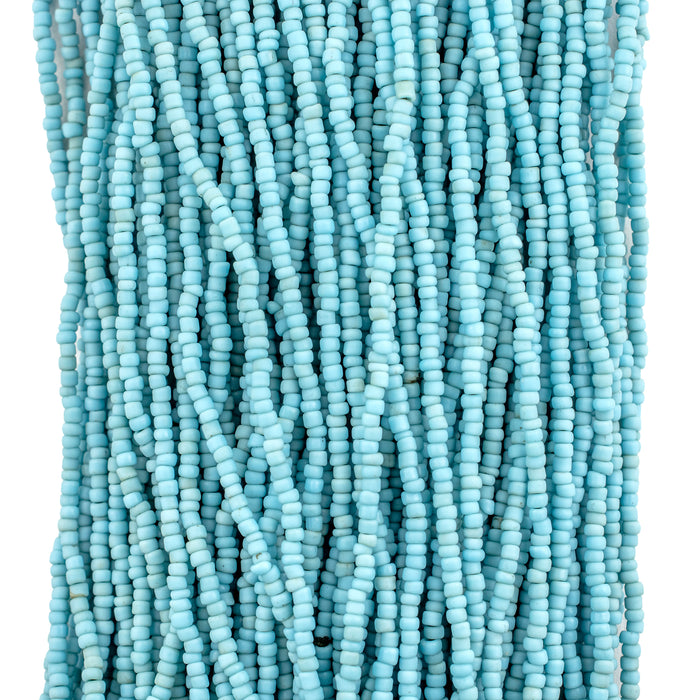 Bright Turquoise Java Glass Seed Beads (2.5mm, 48" Strand) - The Bead Chest