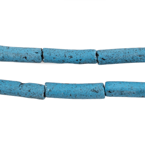 Turquoise Moroccan Pottery Beads (Cylinder)