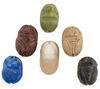 Authentic Carved Stone Scarab Beads (set of 6)