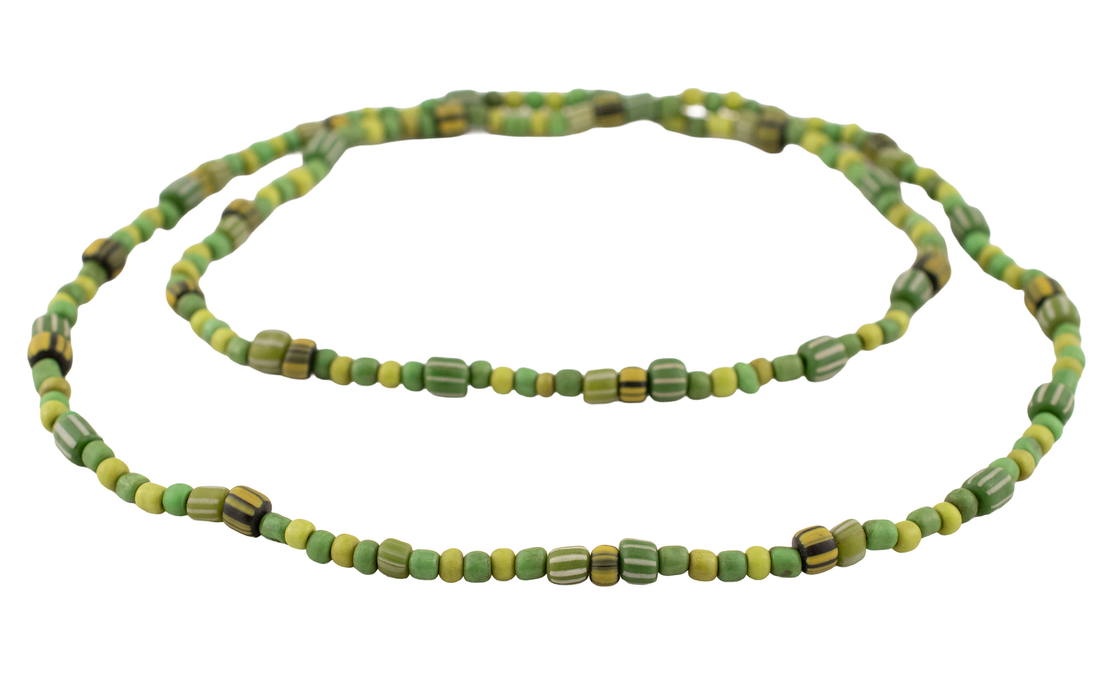 Medley of Green Java Glass Beads (4-6mm)