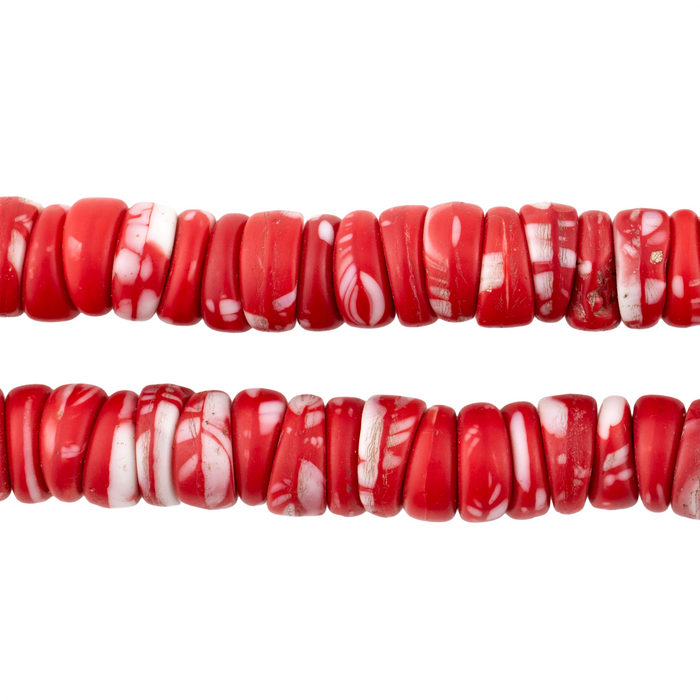 Red Vintage Kakamba Prosser Beads (10mm) #17242