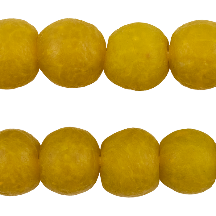 Yellow Recycled Glass Beads (18mm)