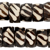 Slant Stripe Batik Bone Beads (Faceted)