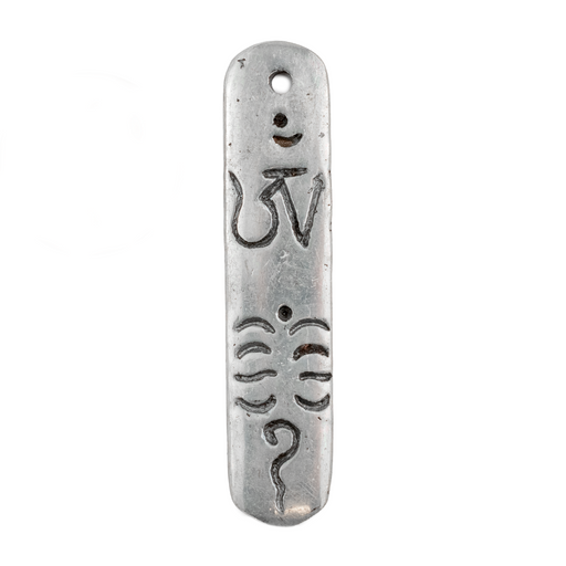 Silver Elongated Om Pendant (50mm)