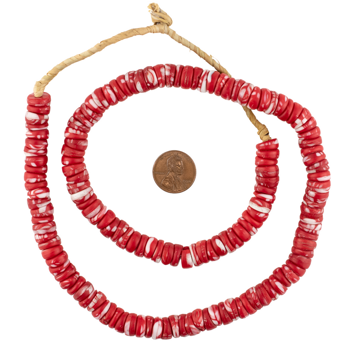 Red Vintage Kakamba Prosser Beads (10mm) #17242