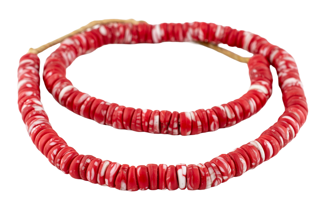 Red Vintage Kakamba Prosser Beads (10mm) #17242