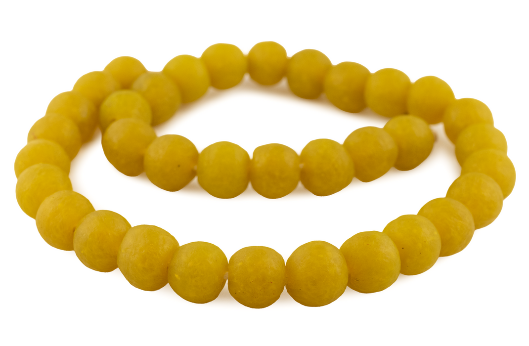 Yellow Recycled Glass Beads (18mm)