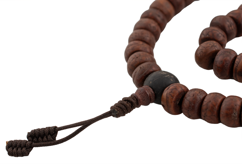 Deep Brown Bodhi Seed Mala Prayer Beads (12mm)