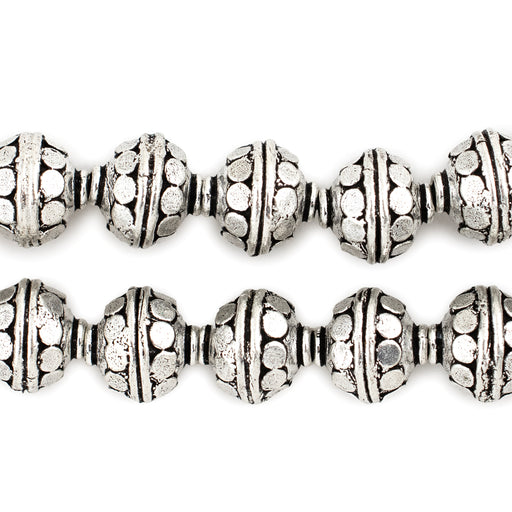 Antiqued Silver Kashimiri Bicone Beads (13mm) - The Bead Chest