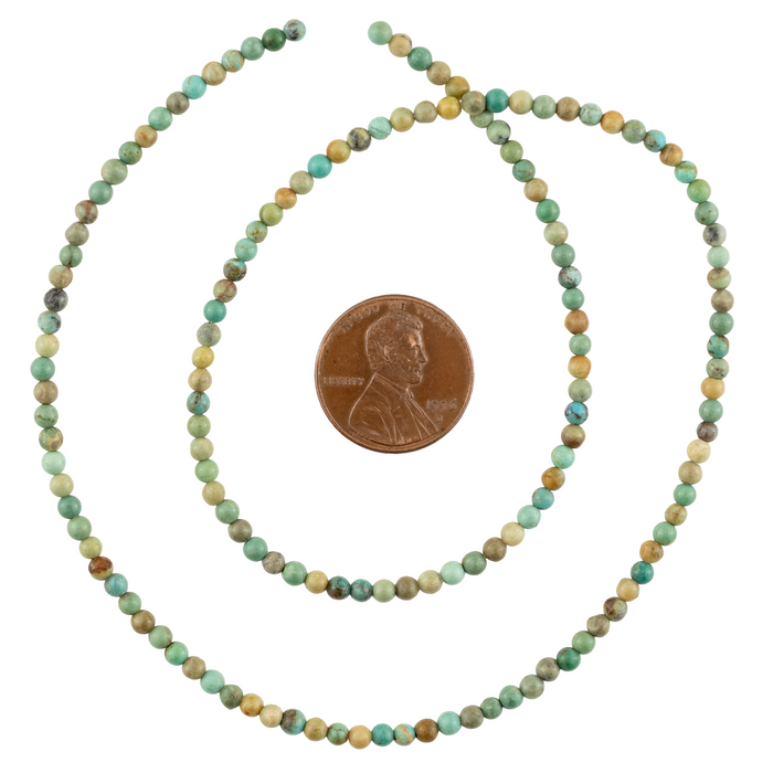 Aqua Green Round Turquoise Beads (3mm)