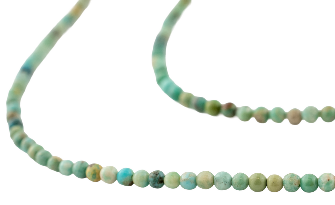 Aqua Green Round Turquoise Beads (2.5mm)