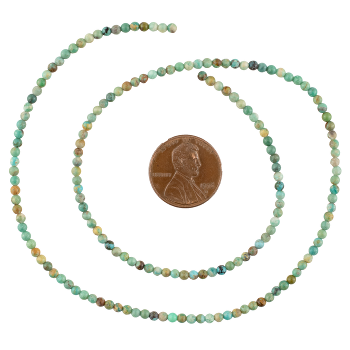 Aqua Green Round Turquoise Beads (2.5mm)
